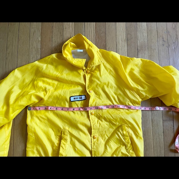 70s Vintage Cactus Yellow Windbreaker w. Name Patch and Back Graphic - Picture 7 of 9
